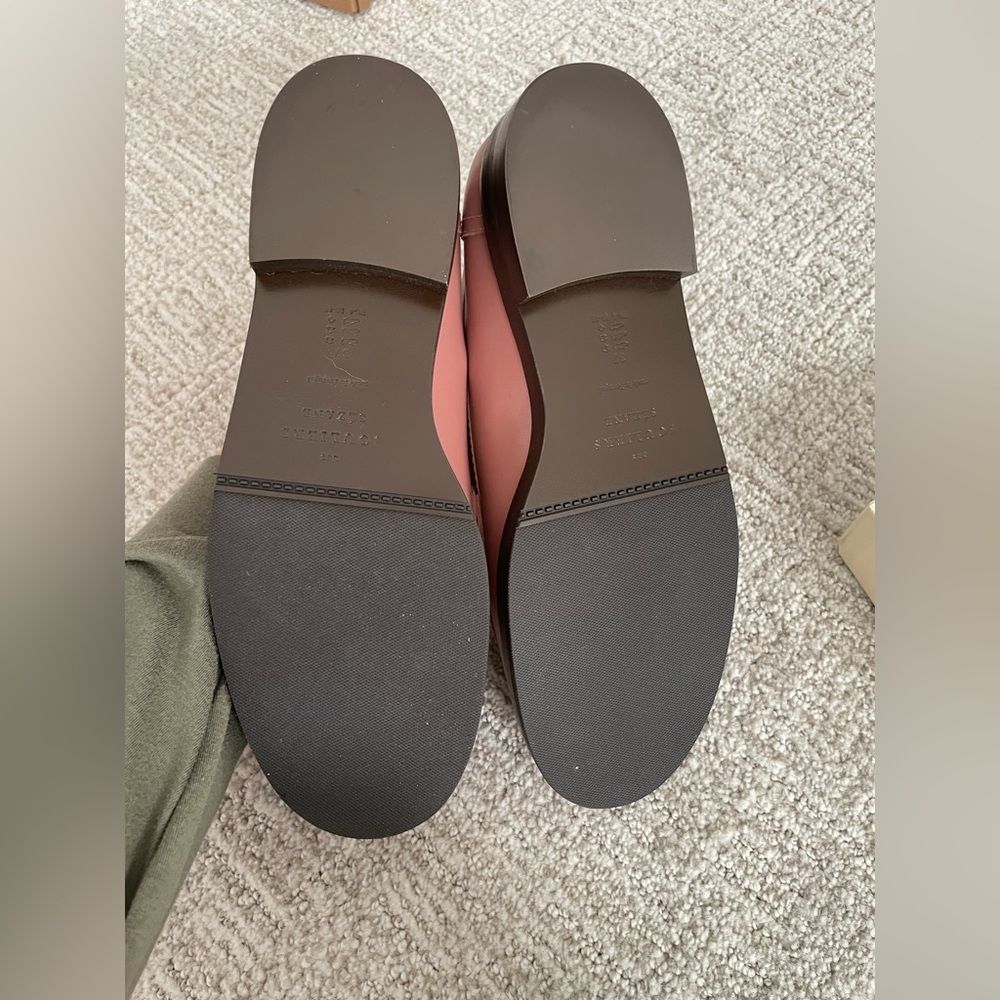 Sézane Andrea Loafers Blush Pink Leather 37 (Like New) - Picture 4 of 10